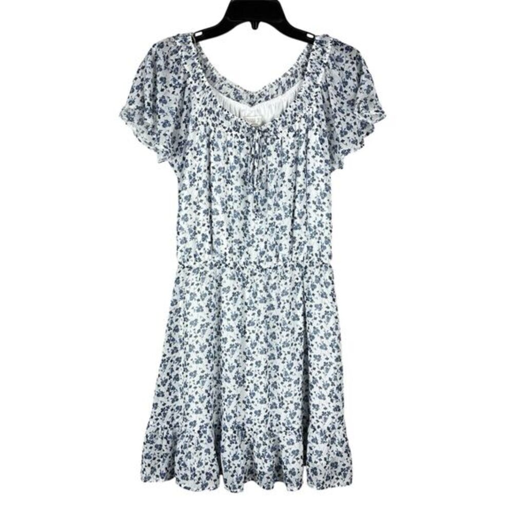 Womans Floral Cottage Mini Dress sz M Boho Coquette Floral